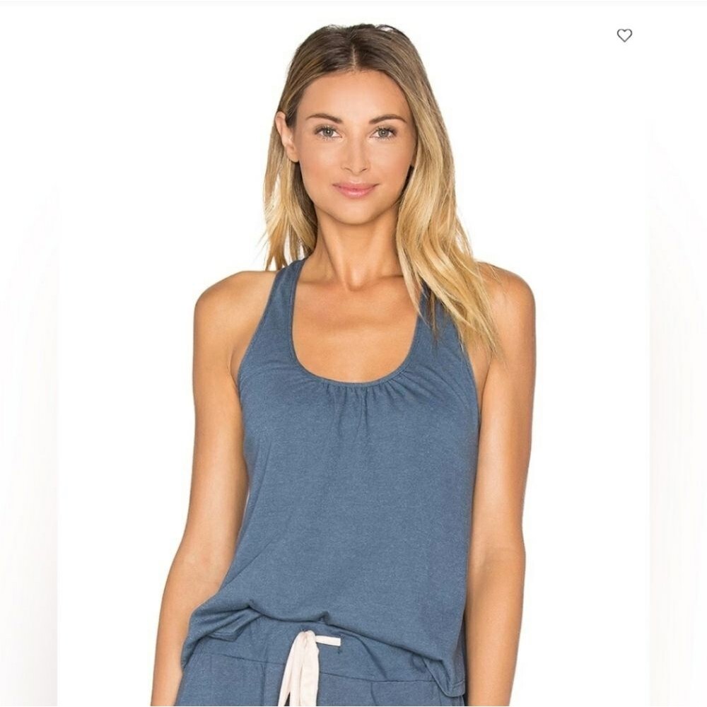 Eberjey Racerback Tank Top with Built-in Shelf Bra in Heather Women's Size Small